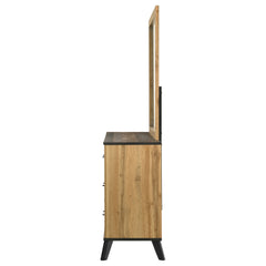 Kaywood Weathered Brown / Natural Pine Dresser and Mirror - Ornate Home