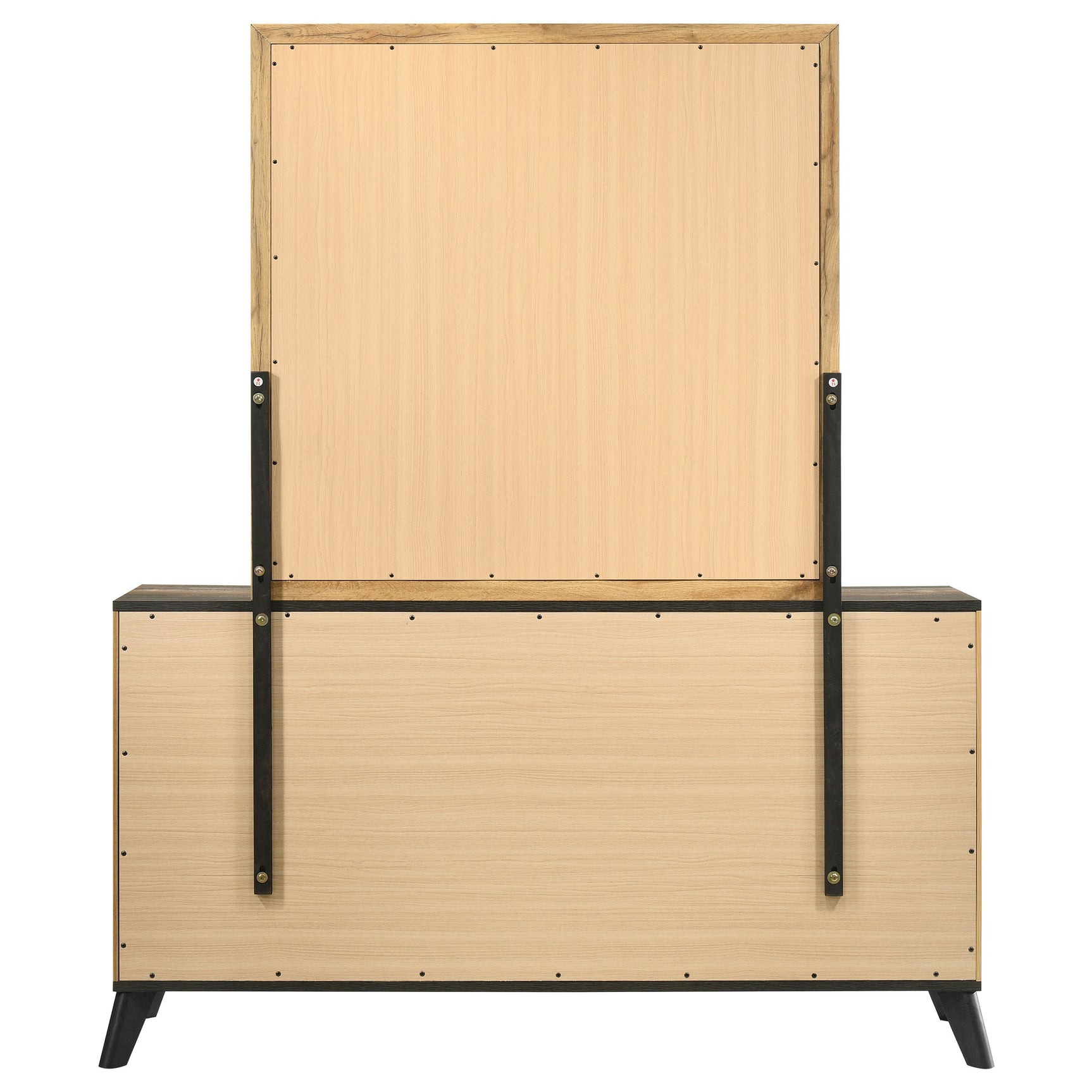 Kaywood Weathered Brown / Natural Pine Dresser and Mirror - Ornate Home