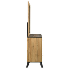 Kaywood Weathered Brown / Natural Pine Dresser and Mirror - Ornate Home