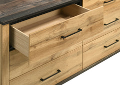 Kaywood Weathered Brown / Natural Pine Dresser and Mirror - Ornate Home