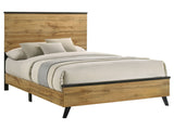 Kaywood Weathered Brown / Natural Pine Eastern King Panel Bed - Ornate Home