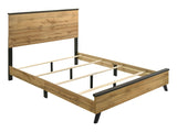 Kaywood Weathered Brown / Natural Pine Full Panel Bed - Ornate Home