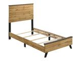 Kaywood Weathered Brown / Natural Pine Twin Panel Bed - Ornate Home