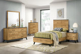 Kaywood Weathered Brown / Natural Pine Twin Panel Bed - Ornate Home