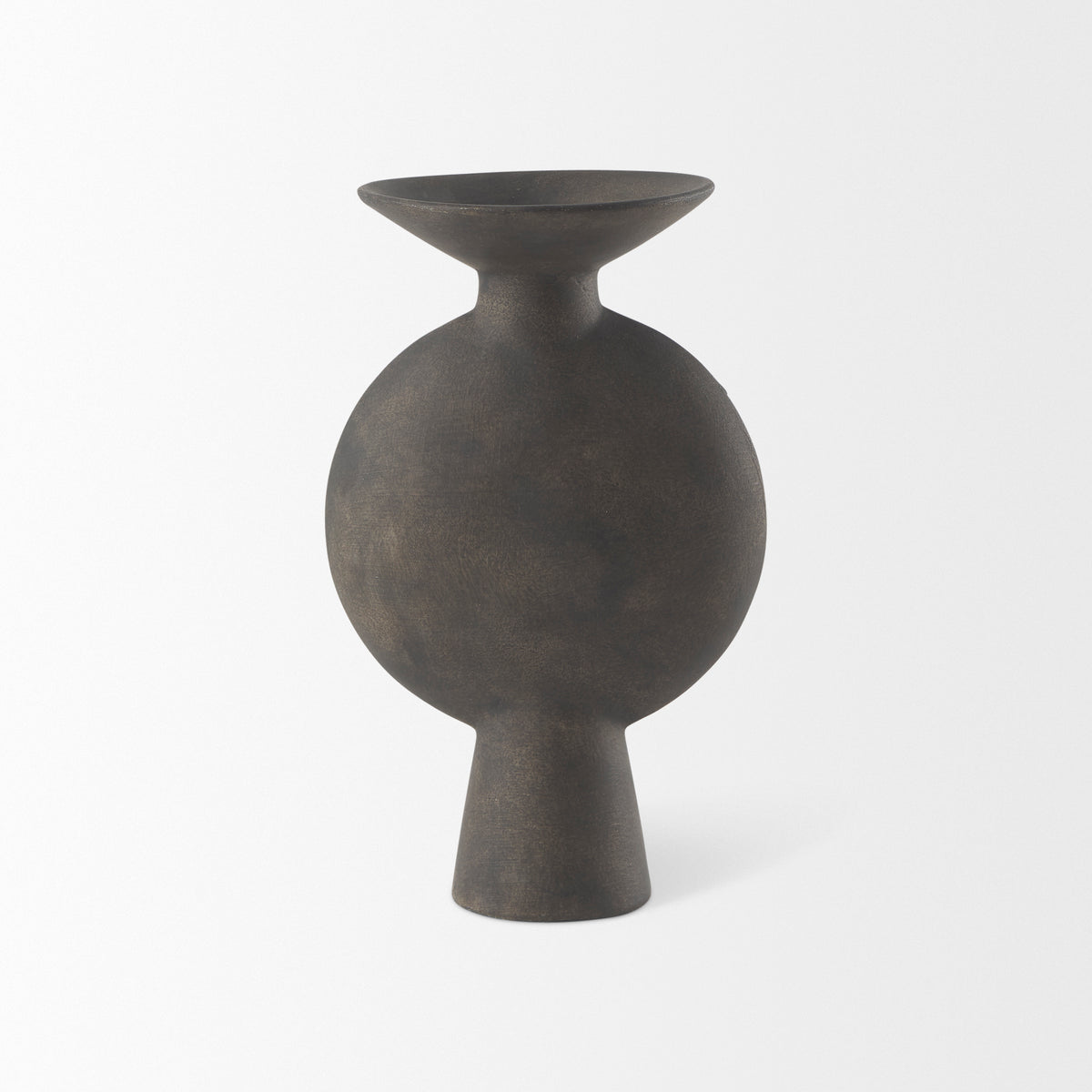 Kaz Brown 11.2"H Earthy Ceramic Vase - Ornate Home