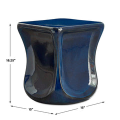 Kaz Deep Blue Garden Stool - Ornate Home