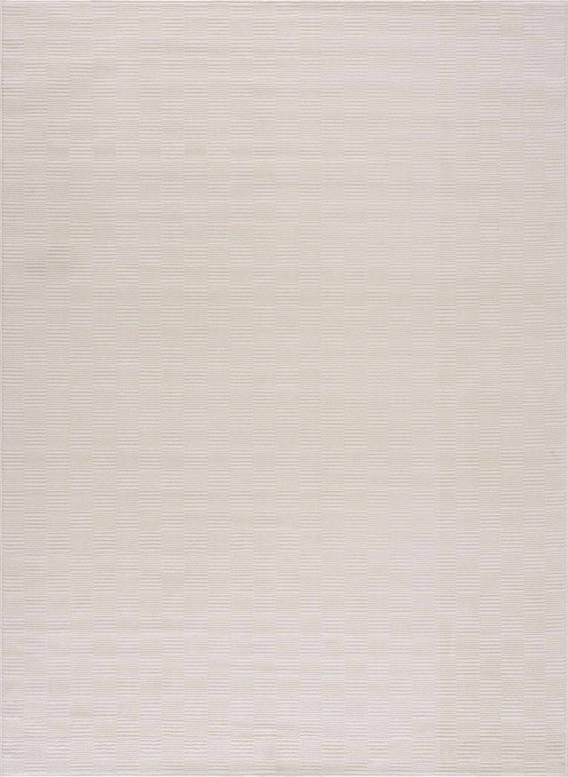Kazuma Cream Checkered Washable Area Rug - Ornate Home