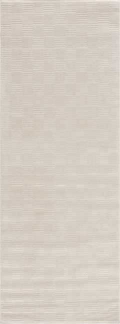 Kazuma Cream Checkered Washable Area Rug - Ornate Home