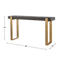 Kea Brass/Woodtone Contemporary Console Table - Ornate Home
