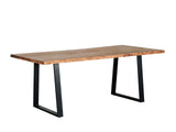 Keal Acacia & Black 79" Dining Table - Ornate Home