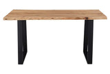 Keal Acacia & Black 79" Dining Table - Ornate Home