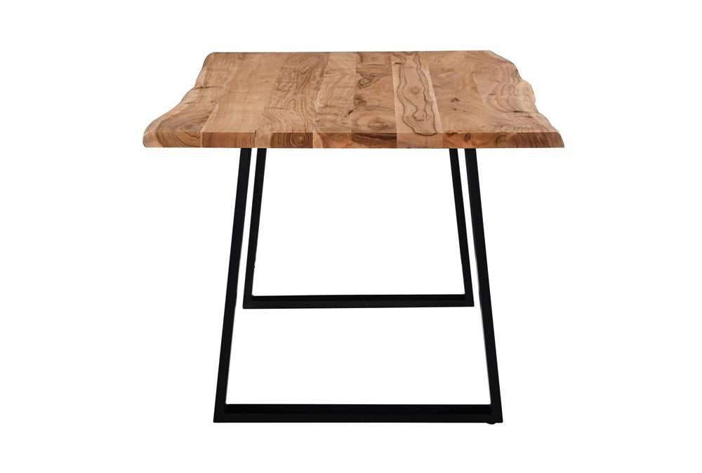 Keal Acacia & Black 79" Dining Table - Ornate Home