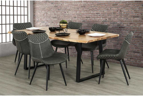 Keal Acacia & Black 79" Dining Table - Ornate Home