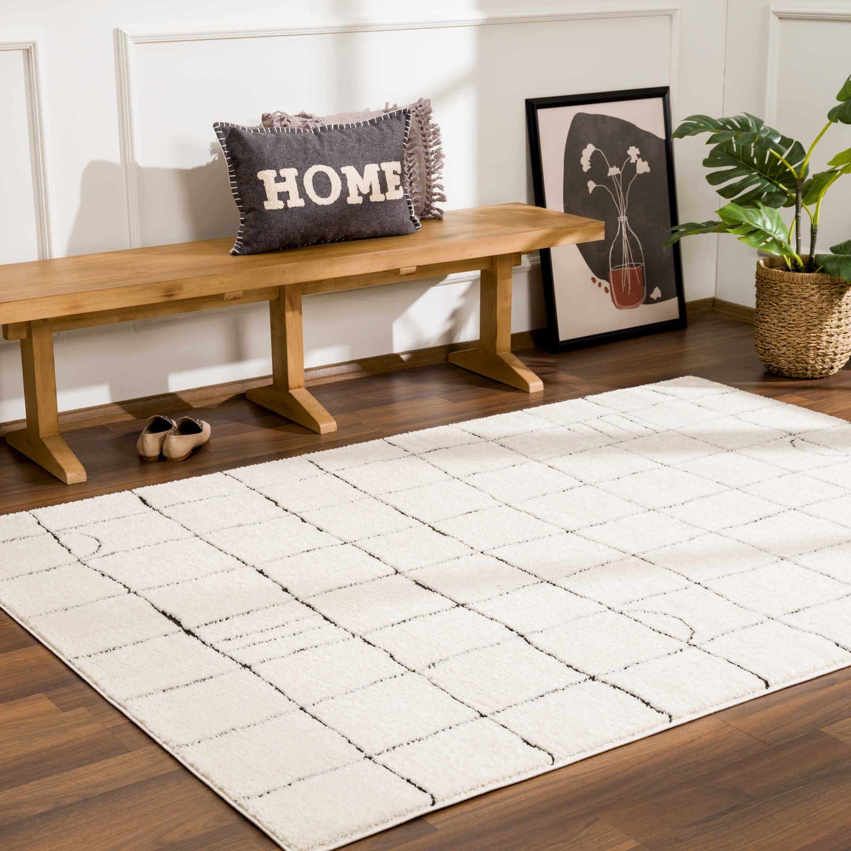 Keanu Black & White Area Rug - Clearance - Ornate Home