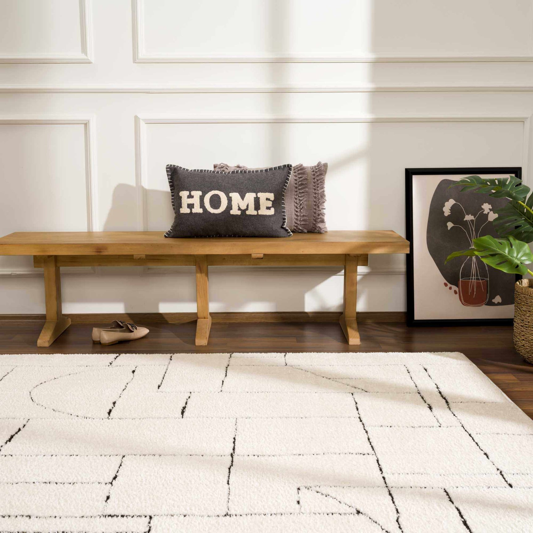 Keats Black & White Area Rug - Clearance - Ornate Home