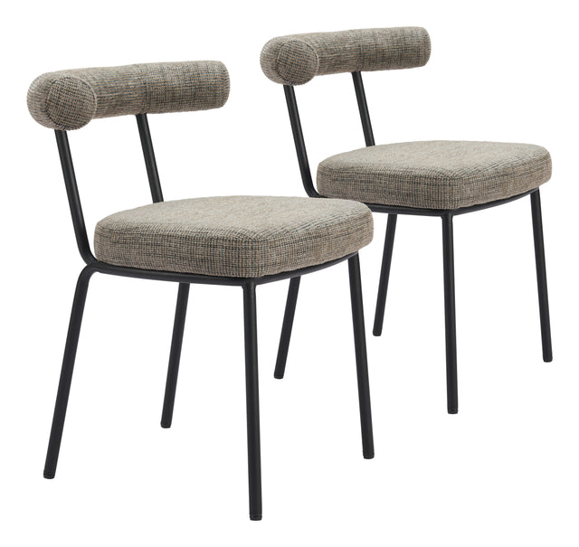 Kede Green Tweed Dining Chair (Set of 2) - Ornate Home