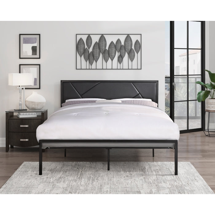 Keegan Gunmetal Queen Platform Bed - Ornate Home