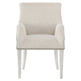 Keeley Glacier White/Beige Fabric Arm Chair - Ornate Home