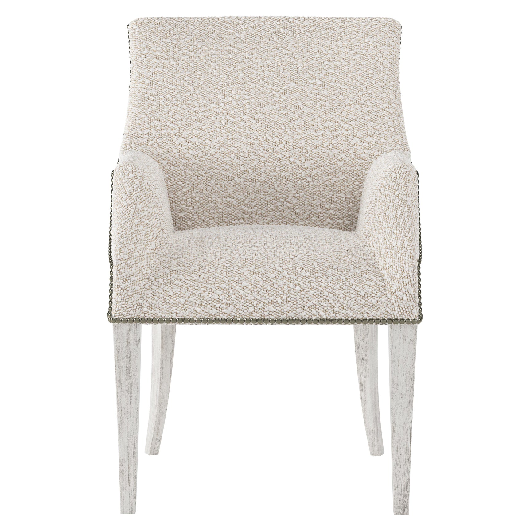Keeley Glacier White/Beige Fabric Arm Chair - Ornate Home