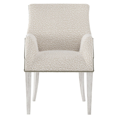Keeley Glacier White/Beige Fabric Arm Chair - Ornate Home