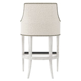 Keeley Glacier White/White/Cream Fabric Bar Stool - Ornate Home