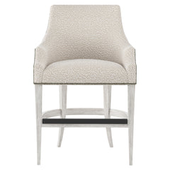 Keeley Glacier White/White/Cream Fabric Counter Stool - Ornate Home