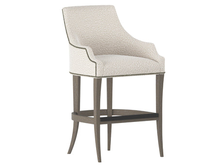 Keeley Portobello/White/Cream Fabric Bar Stool - Ornate Home