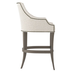 Keeley Portobello/White/Cream Fabric Bar Stool - Ornate Home