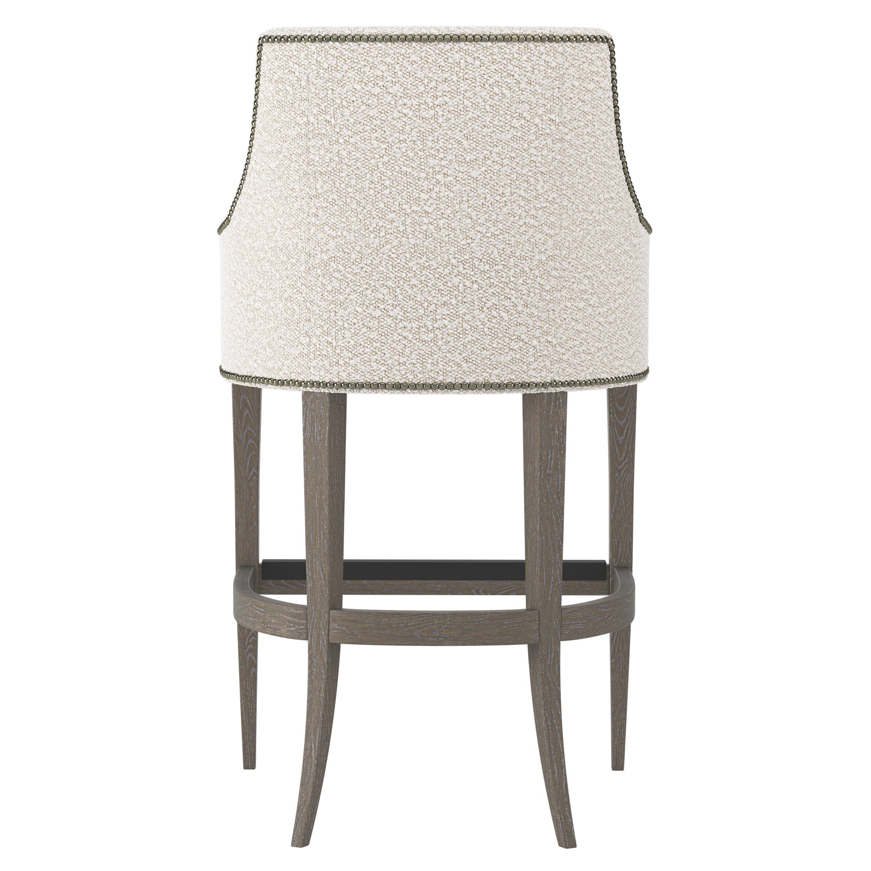 Keeley Portobello/White/Cream Fabric Bar Stool - Ornate Home