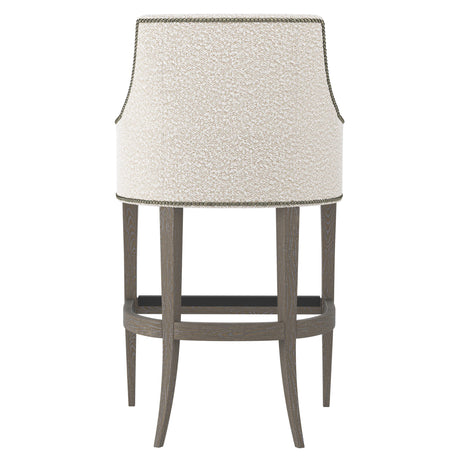 Keeley Portobello/White/Cream Fabric Bar Stool - Ornate Home