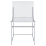 Keeling Chrome 5-piece Round Glass Top Acrylic Dining Set - Ornate Home