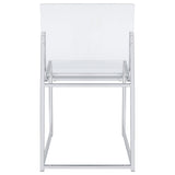 Keeling Chrome 5-piece Round Glass Top Acrylic Dining Set - Ornate Home