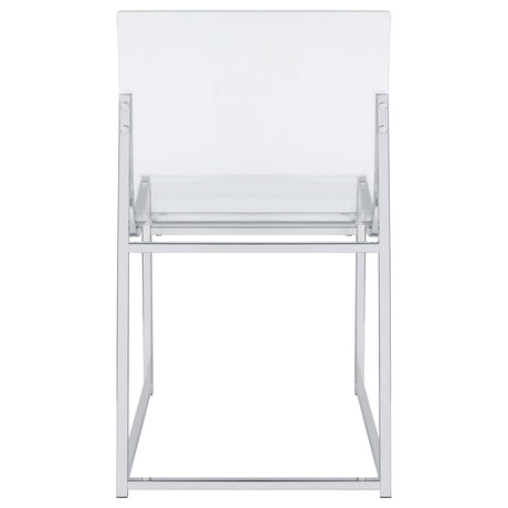 Keeling Chrome 5-piece Round Glass Top Acrylic Dining Set - Ornate Home