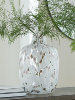 Keelton White/Taupe/Pink Vase 9" - Ornate Home