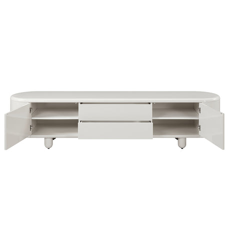 Keely White High Gloss TV Stand - Ornate Home
