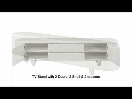 Keely White High Gloss TV Stand - Ornate Home