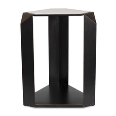 Keenan Bronze/White Geometric Accent Table - Ornate Home