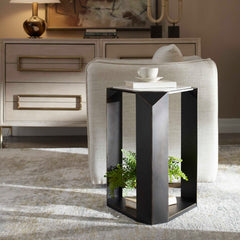 Keenan Bronze/White Geometric Accent Table - Ornate Home