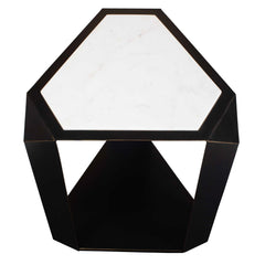 Keenan Bronze/White Geometric Accent Table - Ornate Home