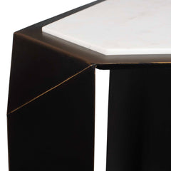 Keenan Bronze/White Geometric Accent Table - Ornate Home