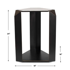 Keenan Bronze/White Geometric Accent Table - Ornate Home