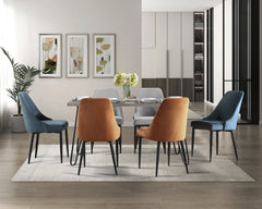 Keene Blue Velvet Side Chair (Set of 2) - Ornate Home