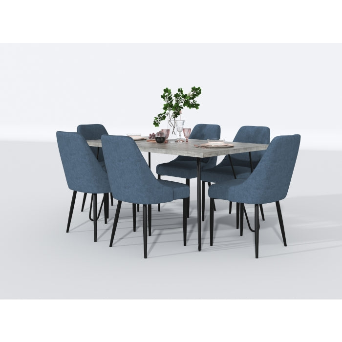 Keene Blue Velvet Side Chair (Set of 2) - Ornate Home