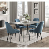 Keene Blue Velvet Side Chair (Set of 2) - Ornate Home
