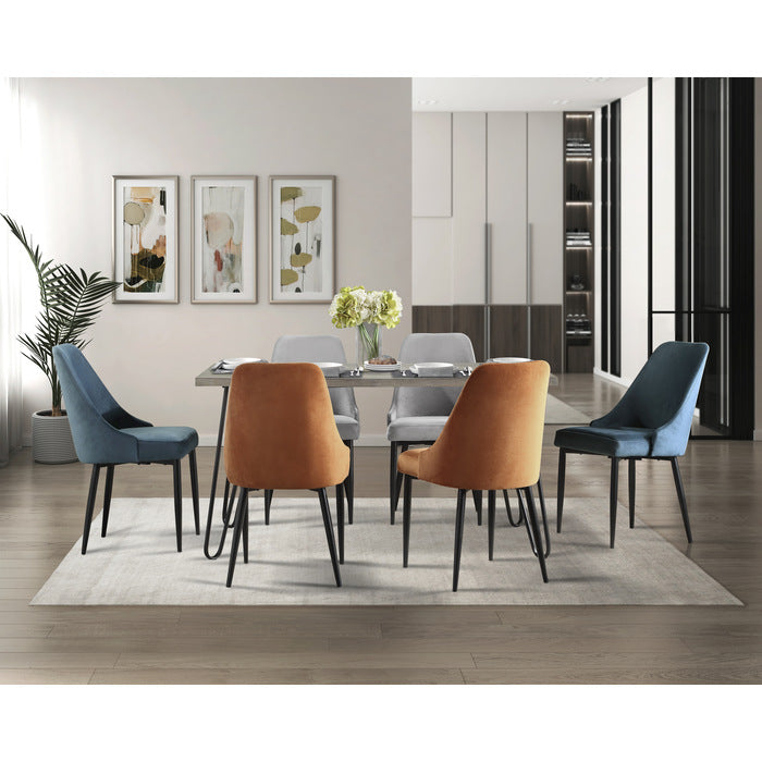 Keene Blue Velvet Side Chair (Set of 2) - Ornate Home