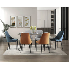 Keene Blue Velvet Side Chair (Set of 2) - Ornate Home