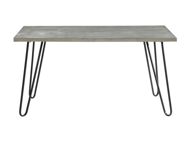 Keene Light Gray/Black Metal Dining Table - Ornate Home