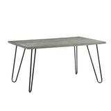 Keene Light Gray/Black Metal Dining Table - Ornate Home
