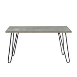 Keene Light Gray/Black Metal Dining Table - Ornate Home