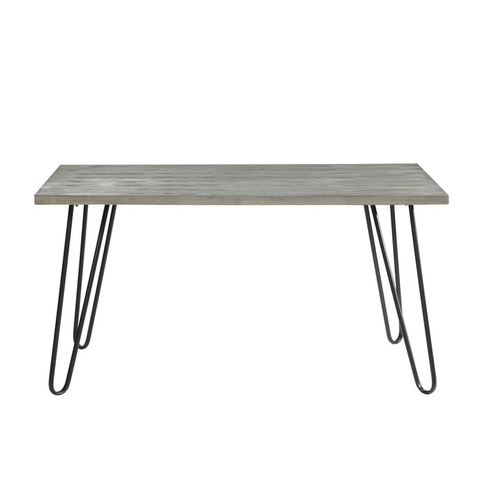 Keene Light Gray/Black Metal Dining Table - Ornate Home